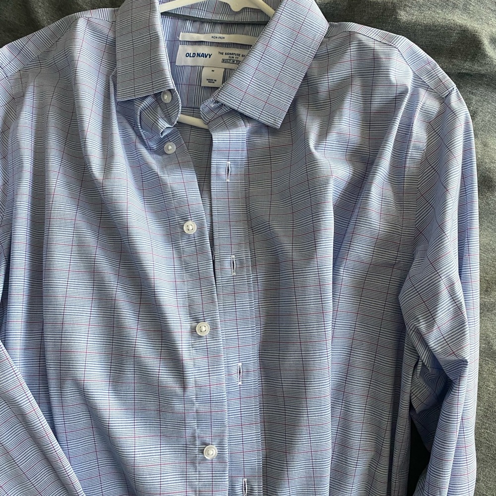 Old Navy Men's Blue Plaid Shirt